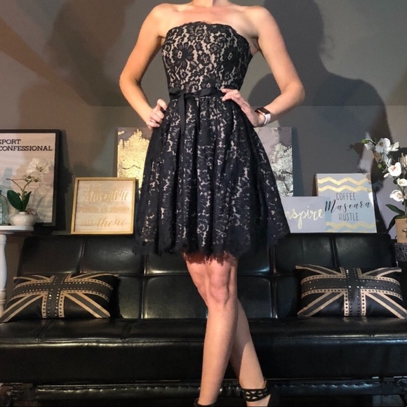 liberated and free Dresses & Skirts - Liberated & Free Black Lace Short Dress